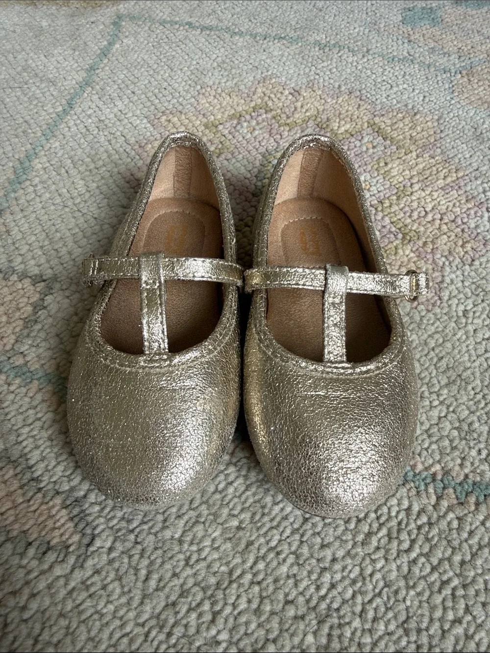 jumping beans Metallic Gold T‑Strap Mary Jane Shoes